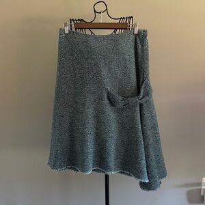 Elevenses by Anthropologie Blue A-Line Skirt with Bow Detail